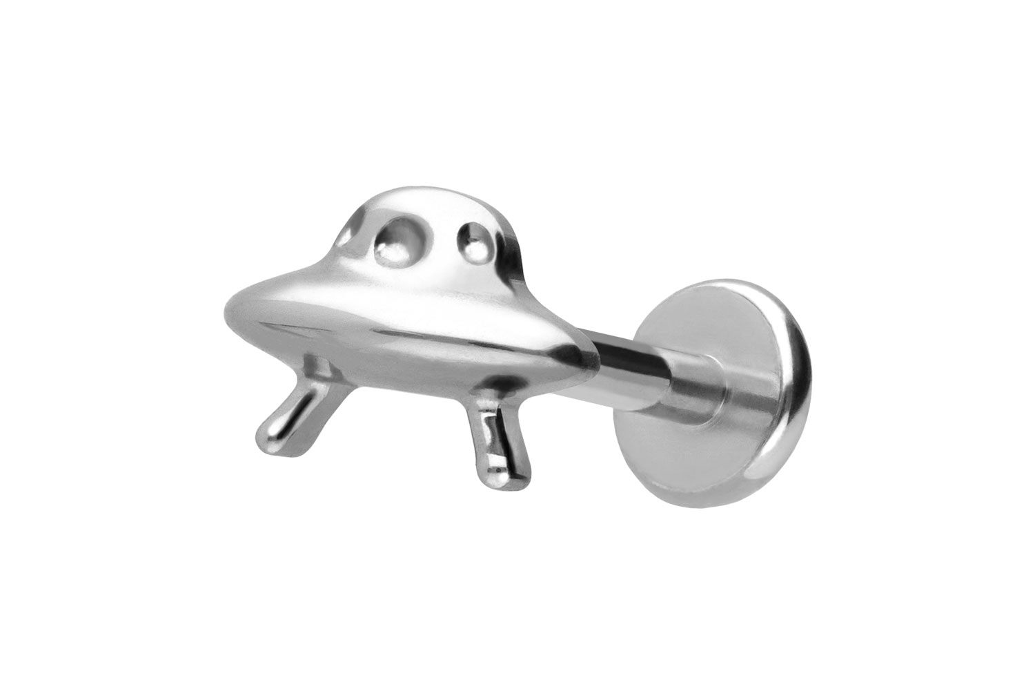 Titan Labret Piercing mit Push Fit UFO